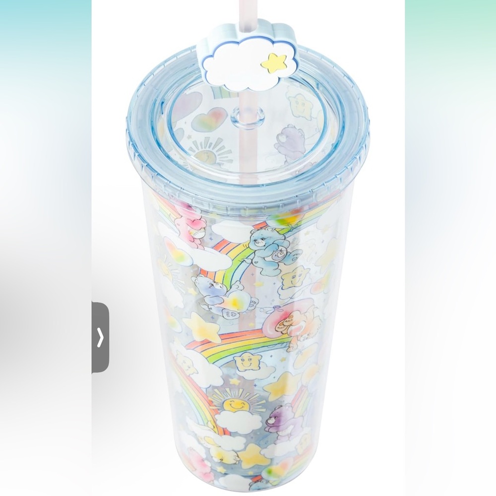 Care Bears Colorful Water Bottle with Straw - Picture 6 of 7